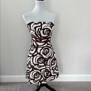 XOXO Chic Strapless Brown and White Dress Sz5